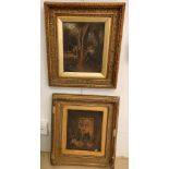 A pair of 19th century oils on canvas depicting genre scenes with children, in period gilt frames,