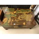 A Japanese lacquered box and stand