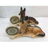 A pair of Jemma clocks in the form of German Shepherds