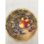 A Royal Worcester hand-painted fruit plate by R Lowe