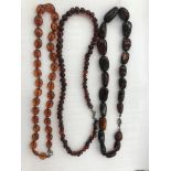 Three amber necklaces