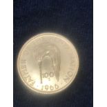 A Kenyan gold 1966 100 shilling