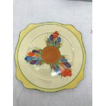 A Clarice Cliff crocus pattern tea plate