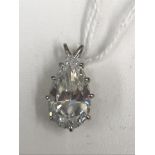 A large CZ pear-shaped pendant