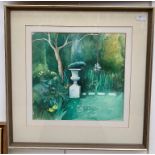 Karólína Lárusdóttir (1944-2019): 'Pat's Garden', watercolour, labelled verso (with Gallery 10,