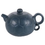 A small Chinese Yixing teapot 20th century Of a deep greenish grey colour,