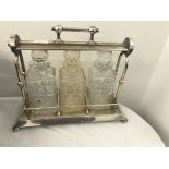 A 19th century silver plated tantalus