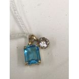 9ct topaz and CZ pendants