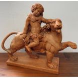 A terracotta sculpture group attributed to Auguste Clésinger (1814-1883): Probably depicting a