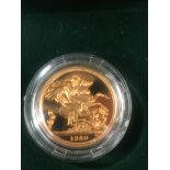 A 1980 boxed proof sovereign