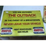 cast iron sign "The Outback"