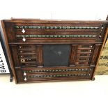 An oak and ivory snooker scoreboard