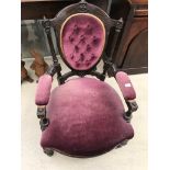 A 19th century mahogany buttonback easy chair