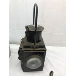 A vintage railway lamp