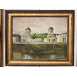 An oil on board depicting Greenwich, signed lower right,