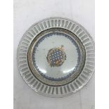 An 18th century style ribbon plate with armorial decoration