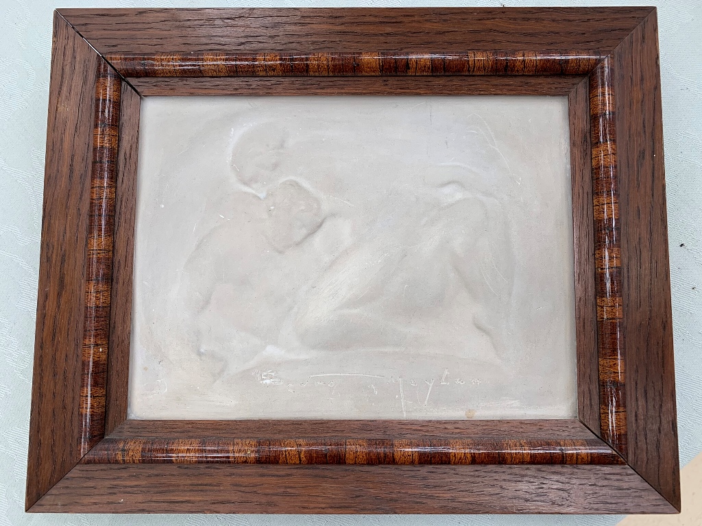 Pedro Meylan (1890-1954): Relief sculpture, two figures,