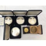 Four cased Jamaica 10th anniversary of the Investiture of Prince Charles 1969-79 silver proof $25