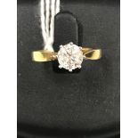 An 18ct diamond solitaire: spreads as 1.25ct: Moes measure as 0.
