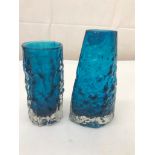 Two Whitefriars glass vases