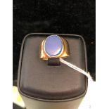 A 9ct gentleman's blue hardstone dress ring