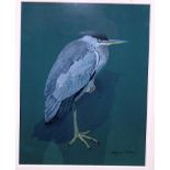 Donald Watson (British, 1918-2005): Study of a heron, gouache, signed lower right,