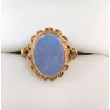 A 9ct gold opal ring