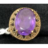 A 9ct amethyst dress ring