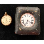A Goliath pocket watch within travel case;