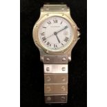 A ladies Cartier automatic wristwatch: stainless steel bracelet