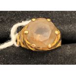 A 9ct smokey quartz dress ring