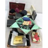 A quantity of vintage dress jewellery to inc silver and many Dunhill boxes.