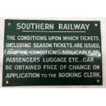 An original enamel sign for Southern Railway