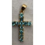 A 9ct crucifix stone set