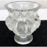 A Lalique vase with bird decoration CONDITION REPORT: The top of the vase has some