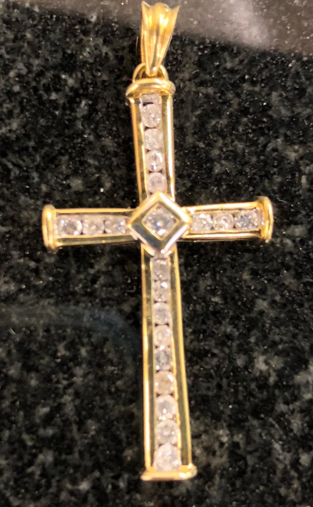 An 18ct diamond crucifix