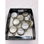 A quantity of silver pocket watches