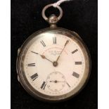 A silver pocket watch by GG Graves express lever,