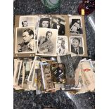 A quantity of postcards and film star photos with autopens;