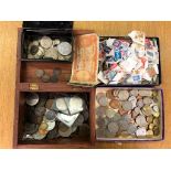 A quantity of coins and stamps