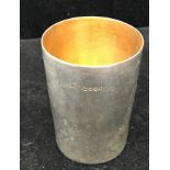 A Victorian HM silver gilt-lined shot glass