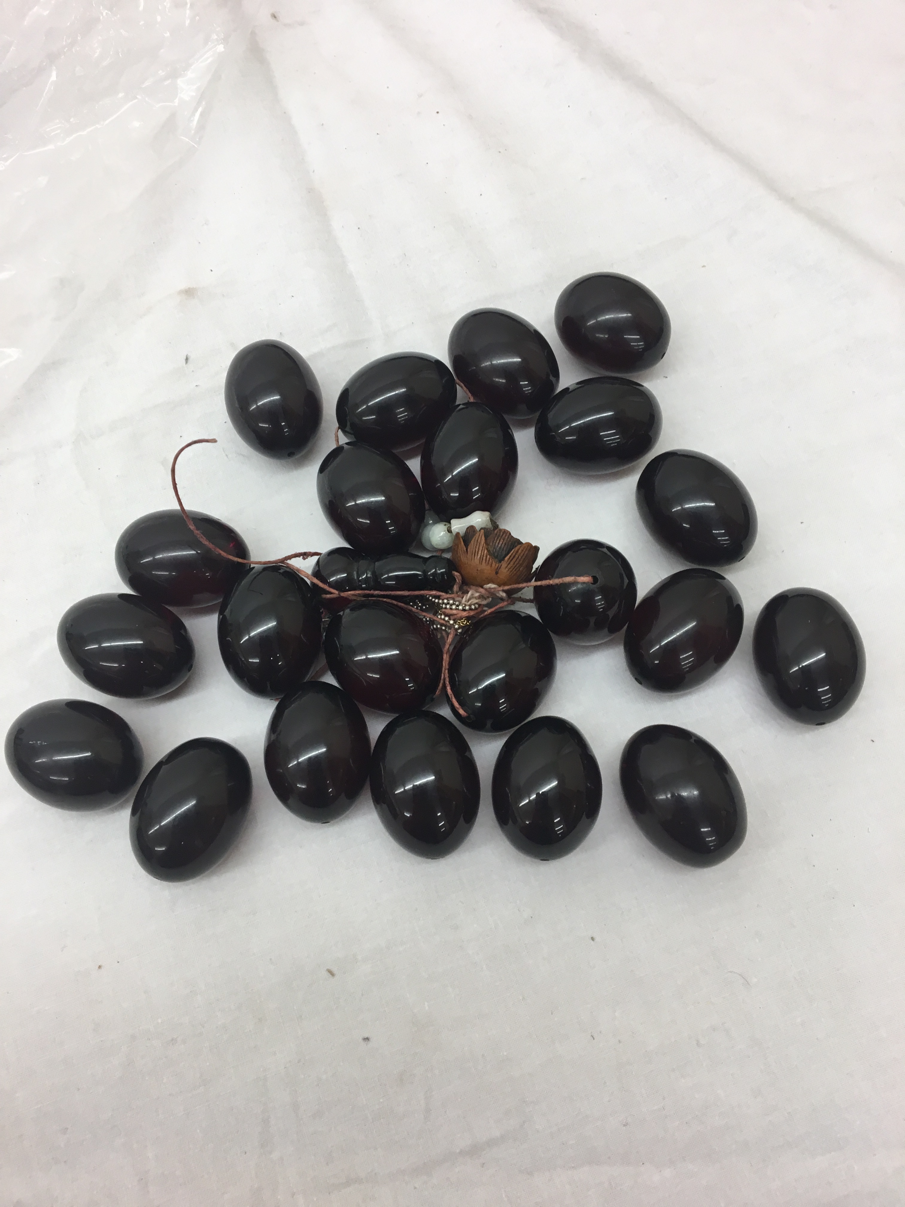 Large cherry amber beads