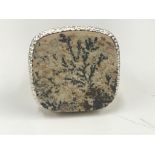 A gentleman's silver dendrite fossil ring