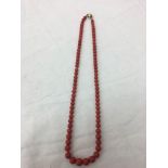 A 14ct clasp coral necklace