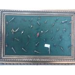 A quantity of framed watch keys to inc gold examples