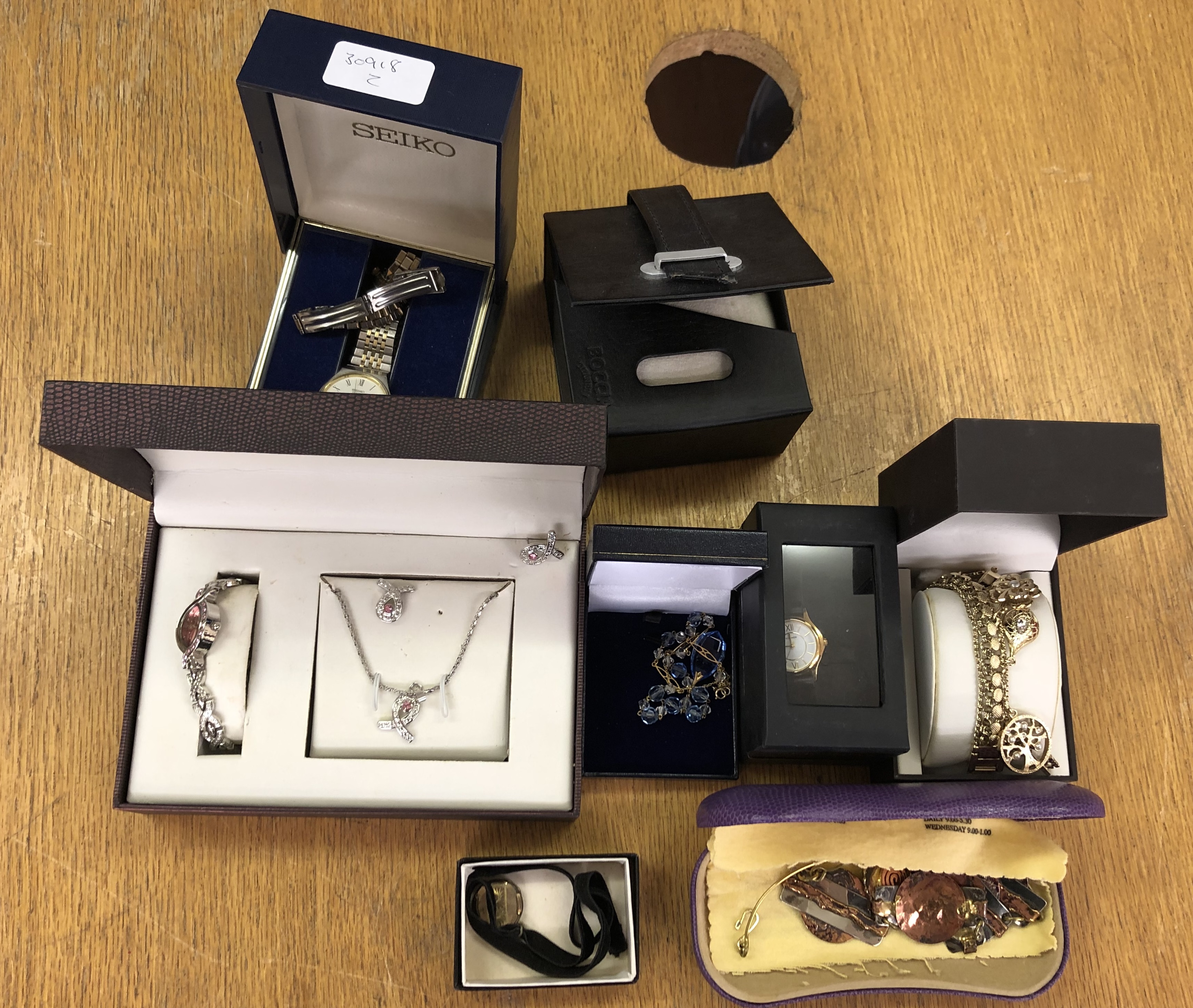 A quantity of ladies dress jewellery and watches to inc Boccia