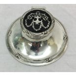 A HM silver and tortoiseshell capstan inkwell by Mappin & Webb