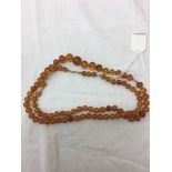 An amber bead necklace