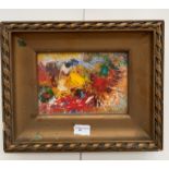 An abstract oil study, inscribed verso,