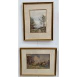 Two watercolours of countryside scenes by John Aumonier,